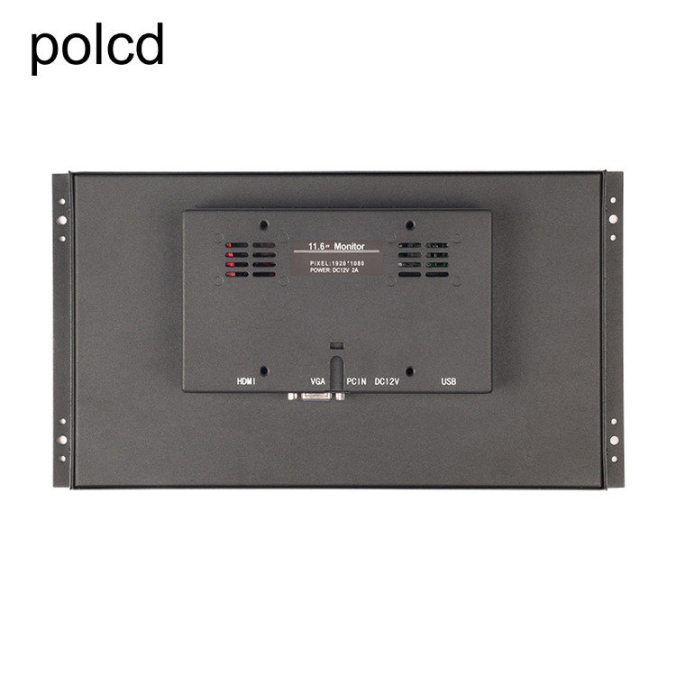 Metaalgeval Polcd 11,6“ Industriële LCD Monitor met het Hangen van Touche screen van het Oor het Open Kader