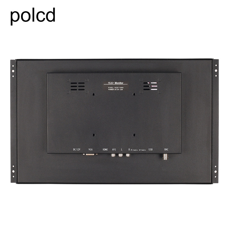 Opgezette de Muur van het Polcdmetaal bedde 15,6 Duimlcd Monitor Industriële IPS HDMI VGA Haven in