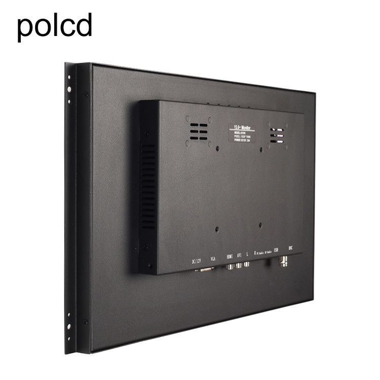 Opgezette de Muur van het Polcdmetaal bedde 15,6 Duimlcd Monitor Industriële IPS HDMI VGA Haven in