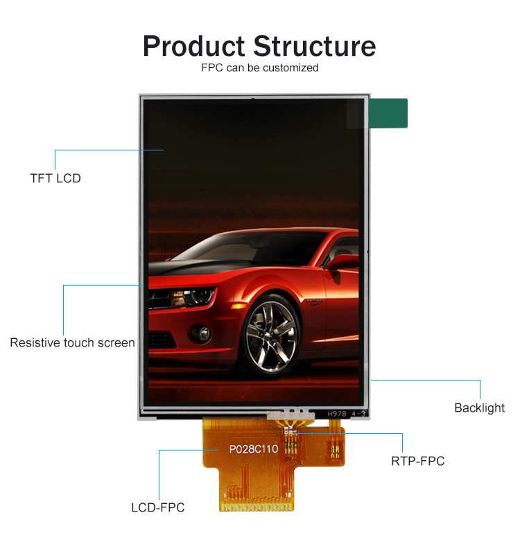 Polcd 260 Nit 240x320 Lcd 2,8 inch ST7789V Touch Panel Lcd 4-draads SPI