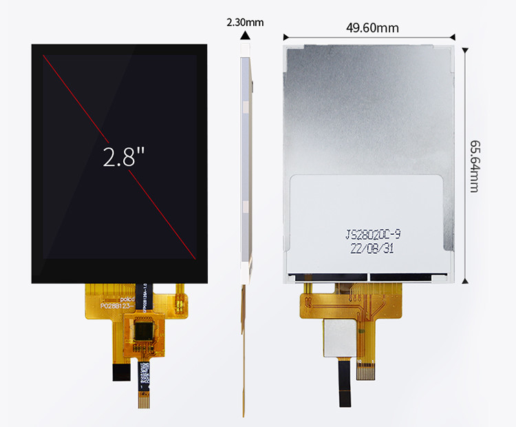 2.8 inch 178° Ips Tft Capacitive Touch Screen Full View Angle Spi Interface