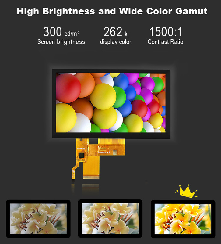 5 inch Ips Tft Lcd Display Transmisief scherm 24 Bit RGB Interface 800*480 View