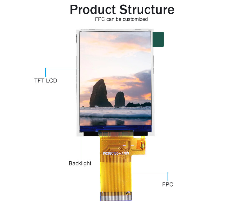 Mcu 37 Pin 2,8 inch touchscreen lcd display module met weerstand aanraking