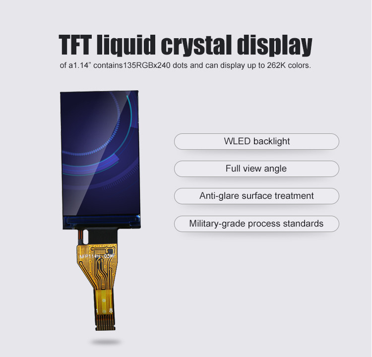 Polcd 1,14 inch 550 nit Helderheid IPS-scherm St7789v 135X240 Tft kleurendisplay