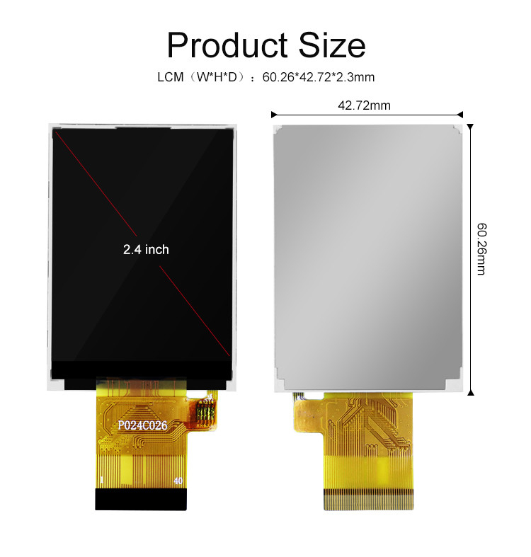 Polcd ST7789V 2,4 inch Tft Display 12 0'CLOCK 240x320 tft lcd-paneel scherm