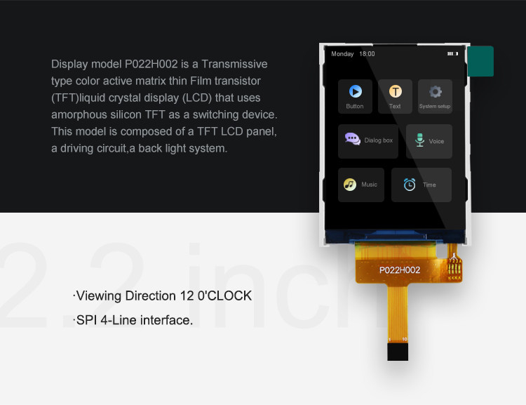 Polcd 44,64 mm touchscreen-displaymodule 2,2 inch Tft Spi 240x320 Raspberry Pi