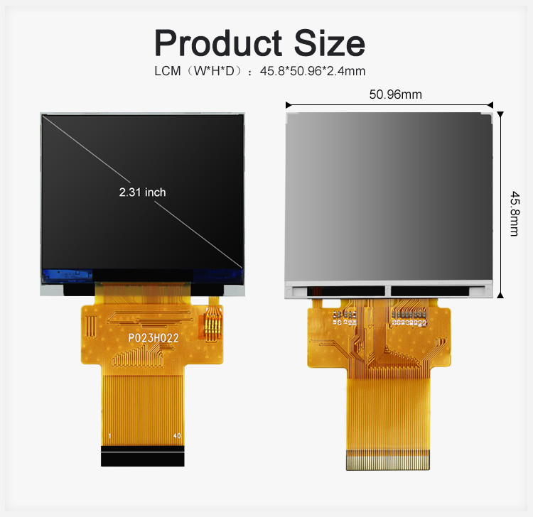 Polcd Zwart 320*240 RGB TFT Display 18 Bit Hoge Helderheid 2,31 inch LCD-paneel
