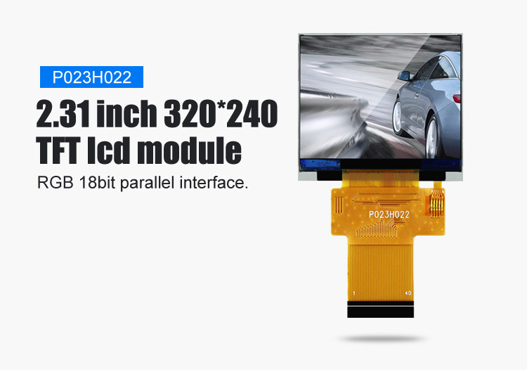Polcd Zwart 320*240 RGB TFT Display 18 Bit Hoge Helderheid 2,31 inch LCD-paneel