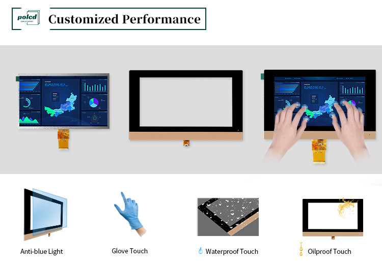 Polcd Custom 10,1 inch CTP 16:9 GT911 GG Transparante glas touchscreen Capacitatief touchpaneel