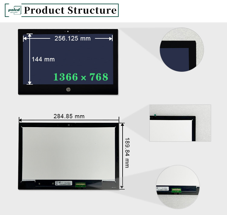 11.6 inch 1366x768 NV116WHM-T1C Vervangend Laptop Touch Screen 60Hz Kleur IPS TFT LCD Display