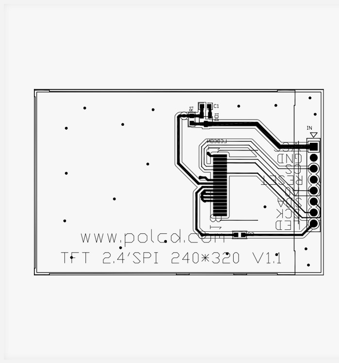 Polcd ISO9001 2,4-inch Tft-touchscreen Tft-monitor 12 0'CLOCK