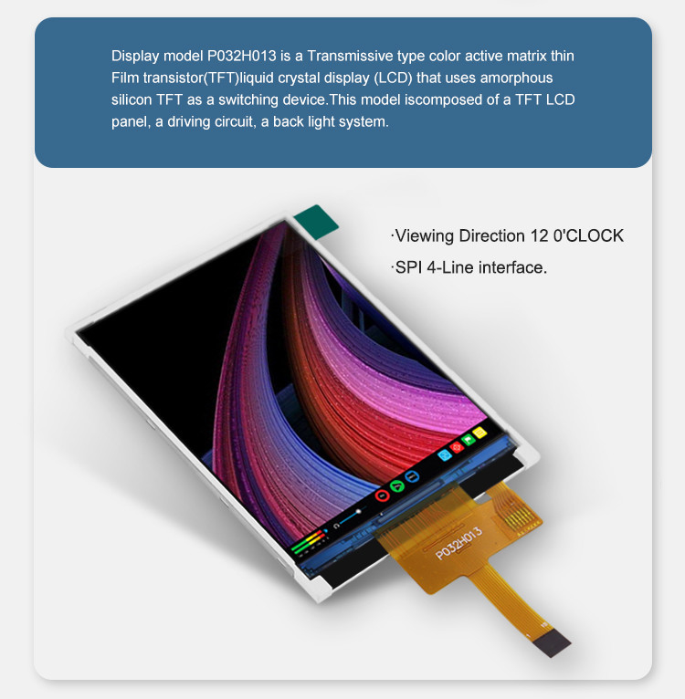 Polcd ST7789V 3,2 inch TFT LCD-kleurenscherm 262K TFT LCD-scherm 48,6 mm 12 0'CLOCK