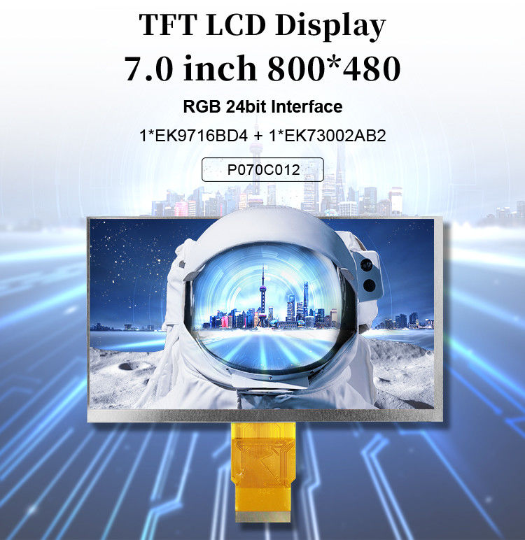Polcd 7 inch Tft-module 800X480 Hoge helderheid IPS-scherm RGB-interface capacitieve touchpaneel 7
