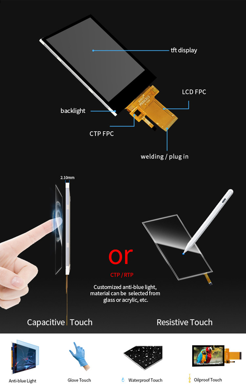 Polcd 3,5 inch TFT High Resolution 320*480 MCU SPI Parallel Interface Capacitive Touch Screen Panel LCD Display