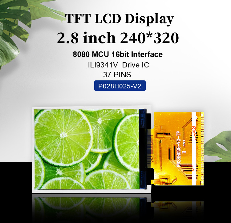 Polcd RoHS 2,8-inch HD TFT-display 8080 MCU Tft-lcd-display met 16 bits