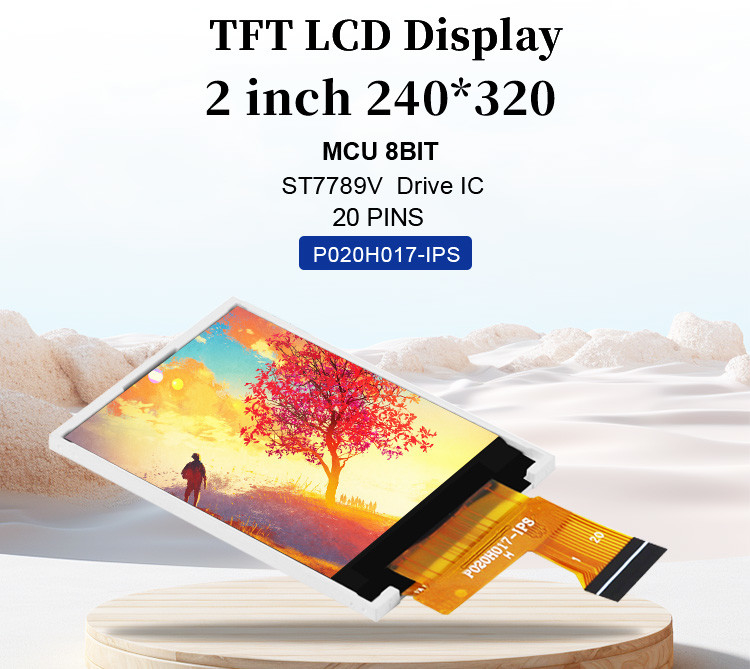 Polcd MCU 8 BIT 2 inch Tft-scherm 30,6 mm IPS TFT LCD-scherm