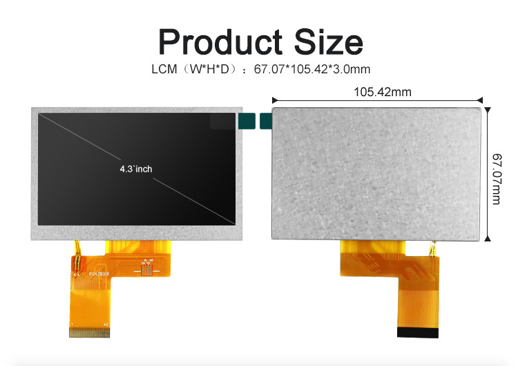 Polcd ST7262E43 Kleine Tft Lcd-scherm RGB 24 Bit 4,3 Inch Tft Lcd 800x480