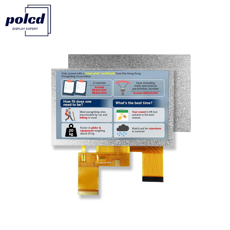 Polcd 5 inch TFT-scherm 800x480 RGB 24-bits interface IPS Volledige kijkhoek LCD-module met hoog contrast