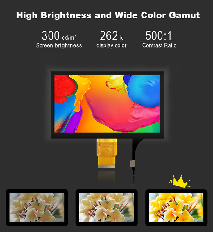 Polcd 7 inch Middelgrote LCD-module 800*480 Hoge helderheid Capacitive Touch TFT Display