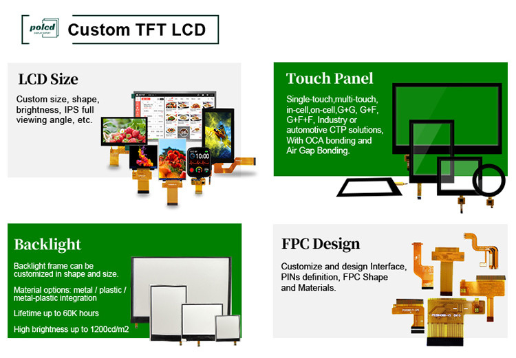 Polcd 240x320 Led achtergrondverlichting Tft LCD-scherm 2,4 inch LCM 260 Nit Helderheid Lcm-paneel