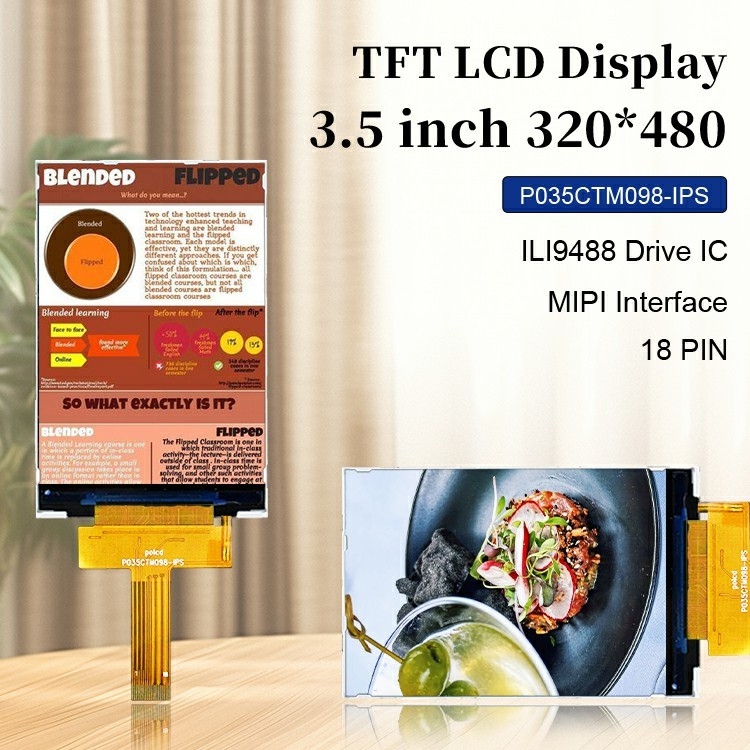 Polcd 3,5 inch IPS kijkhoek 320x480 TFT Display Mipi Interface 3,5' LCD-schermmodules