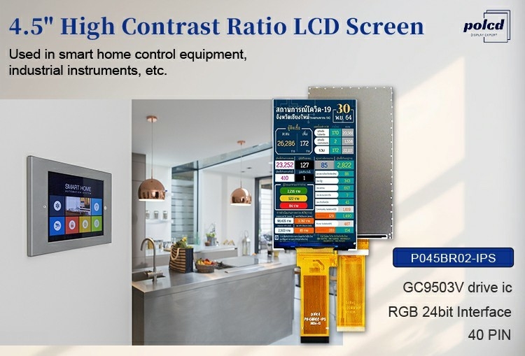 Polcd 4.5 inch TFT LCD-module 480*854 Resolutie 300 Nits RGB 24bit Interface 4,5