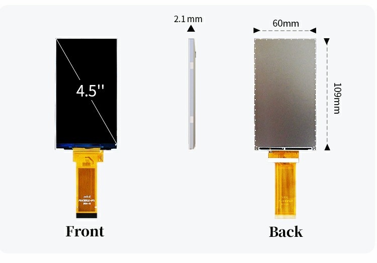 Polcd 4.5 inch TFT LCD-module 480*854 Resolutie 300 Nits RGB 24bit Interface 4,5