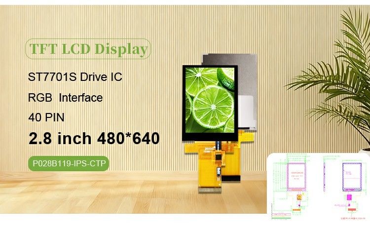 Polcd 2,8 inch 480*640 Resolutie RGB-interface Touch Panel ST7701S LCD TFT Display Module