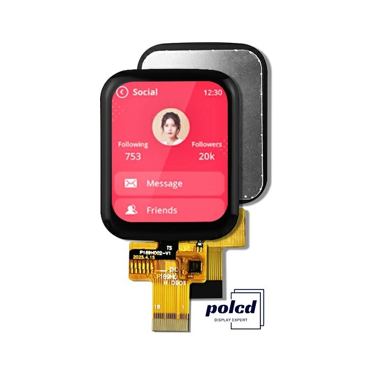 Polcd 1,69 inch TFT capacitieve touchscreen 240x280 Normaal zwart IPS LCD module