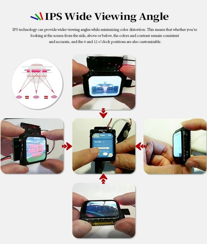 Polcd 1,69 inch 240x280 capacitieve touch panel Full View Angle LCD module voor Smart Watch
