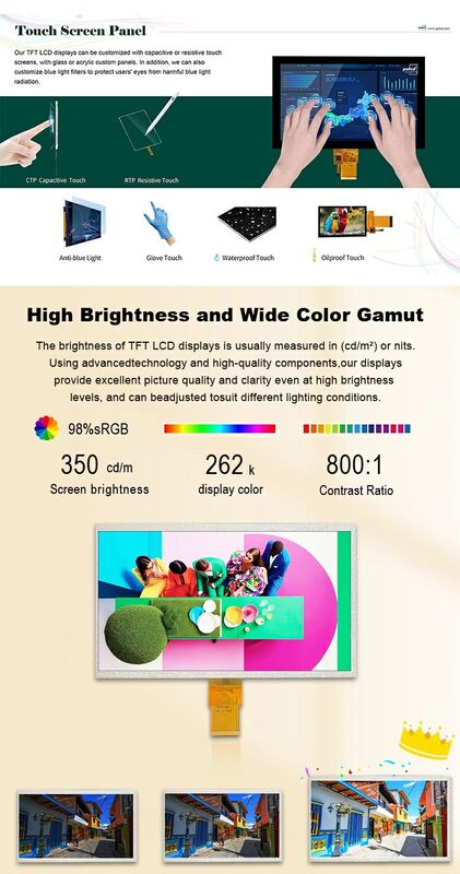 Polcd-resolutie 1024X600 10,1-inch lcd-scherm EK79001 Tft-displaymodule 750 Nit