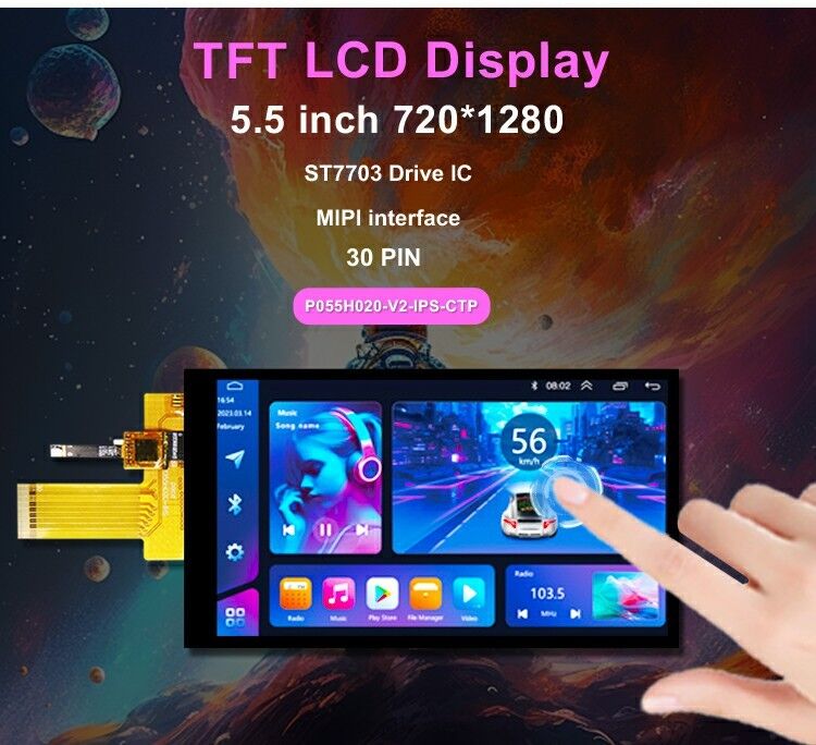 Polcd 5,5 inch IPS TFT LCD 720x1280 Full Viewing Angle met MIPI interface LCD Display Module