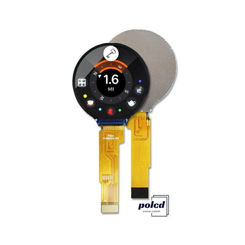 Polcd 1,28 inch IPS Circulair LCD Display 240xRGBx240 Resolutie Op maat gemaakte TFT LCD-module voor Smartwatches