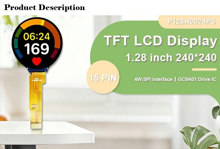 Polcd 1,28 inch 1,28' Ronde kleur Circulair TFT Display 240x240 LCD GC9A01 Driver IPS LCD-module