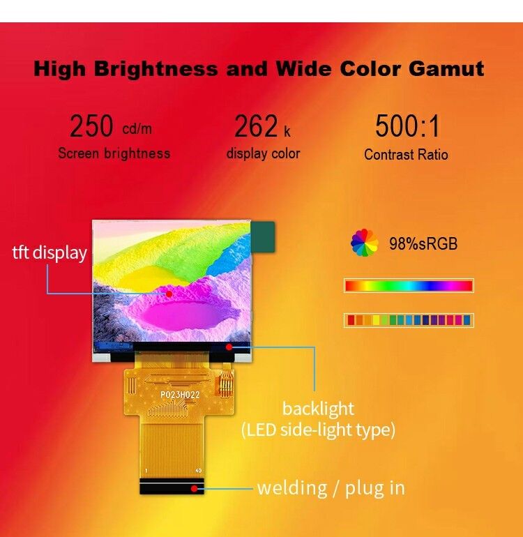 Polcd 2,31 inch 320x240 Tft-display RGB 18-bits TFT-display met hoge helderheid
