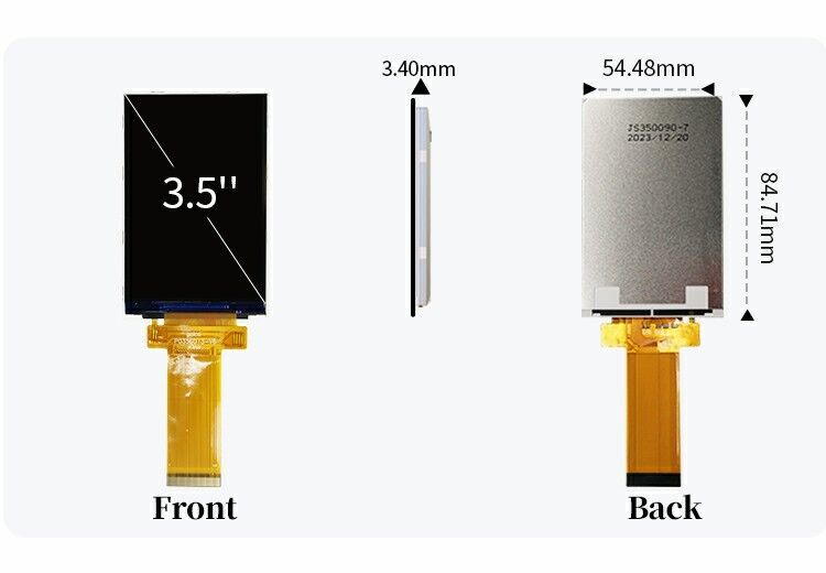 Polcd 3,5 inch QVGA LCD-scherm met 320x480 resolutie MCU SPI Interface Touch Panel 3,5