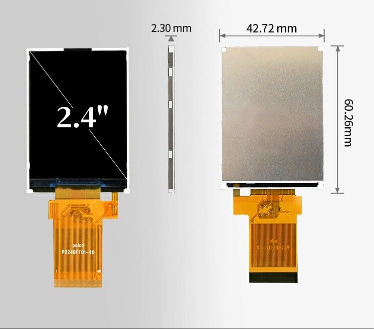 Polcd 2.4 inch LCM-module Transflective SPI MCU Las 20pin Resolutie 240x320 TFT LCD-scherm