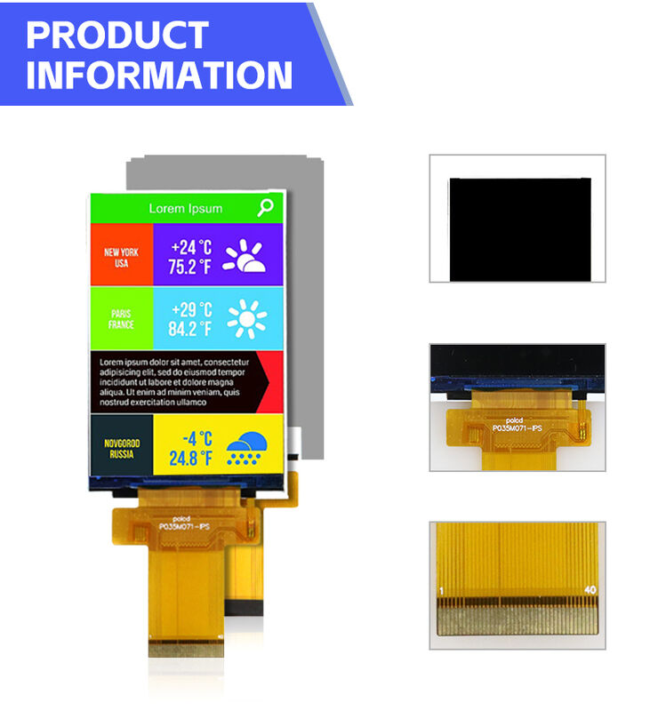 Polcd 3,5 inch TFT-display met MCU SPI-interface voor industriële apparatuur, IPS-scherm, volledig zichtbaar kleurend LCD-module