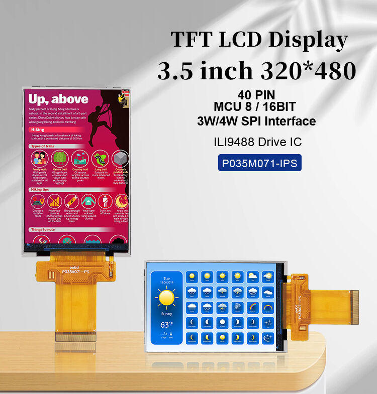 Polcd 3,5 inch TFT-display met MCU SPI-interface voor industriële apparatuur, IPS-scherm, volledig zichtbaar kleurend LCD-module