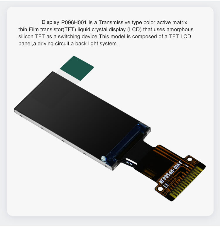 Polcd 0,96 inch LCD leverancier 80*160 SPI Interface met IPS kijkhoek Custom FPC TFT Display Module