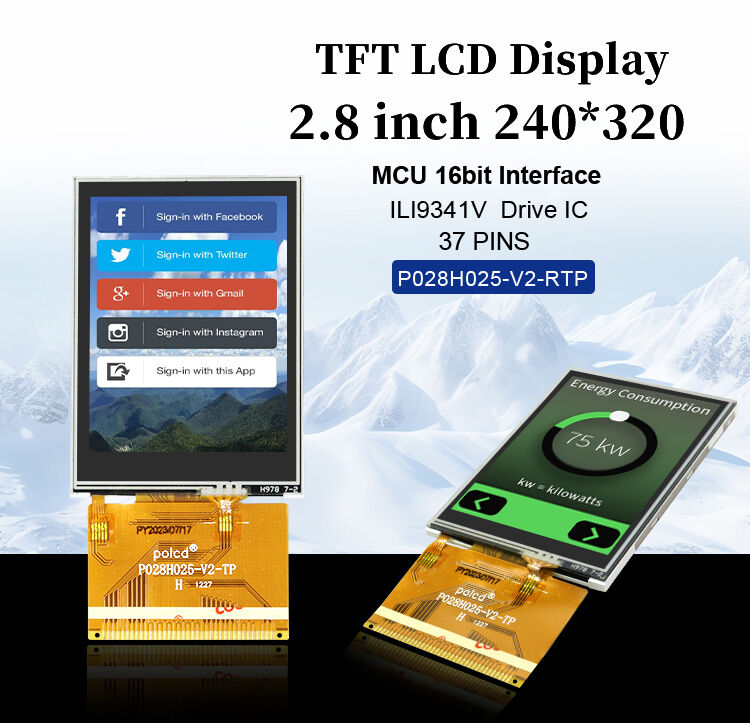 Polcd 240x320 resolutie 37-pin TFT LCD ILI9341V schijf ic 2.8 inch Touch Screen