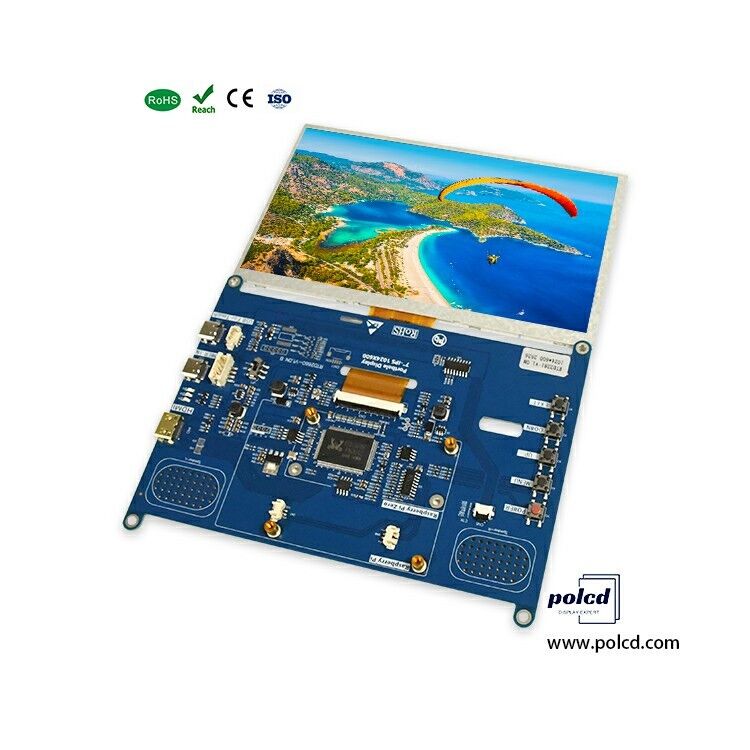 Polcd High Brightness 7 Inch 1024x600 RGB LCD Drive Board RTD2281 met audio luidspreker voor industriële outdoor display