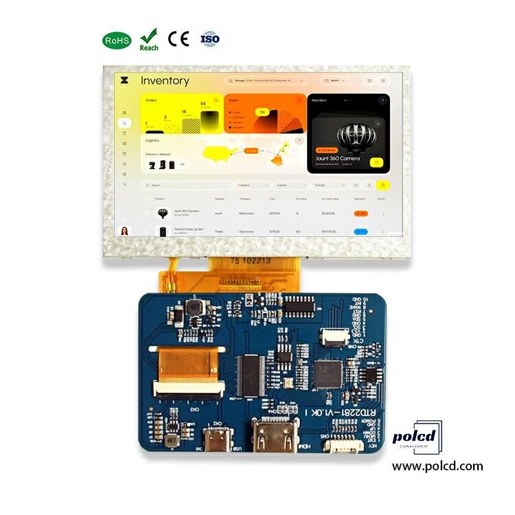 Polcd Industrial Grade 4.3 5 inch LCD Display Module 800x480 Resolutie H-DM-I Interface Driver Board