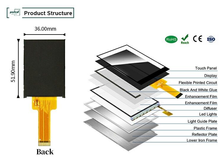Polcd Liquid Crystal Display 2.0 inch Mini Full Color ST7789 MCU IPS Full Angle View 240x320 TFT LCD-module