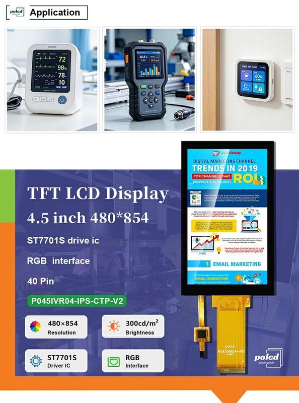 4.5 inch IPS LCD 480x854 RGB Interface ST7701S TFT LCD Display met capacitieve touch panel