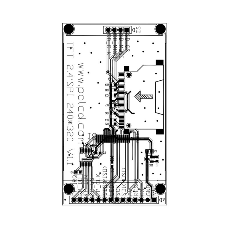 Polcd 18 Speld 260 NIT 2,4 Duimtft Vertoning 240X320 Capacitief Touchscreen Lcd