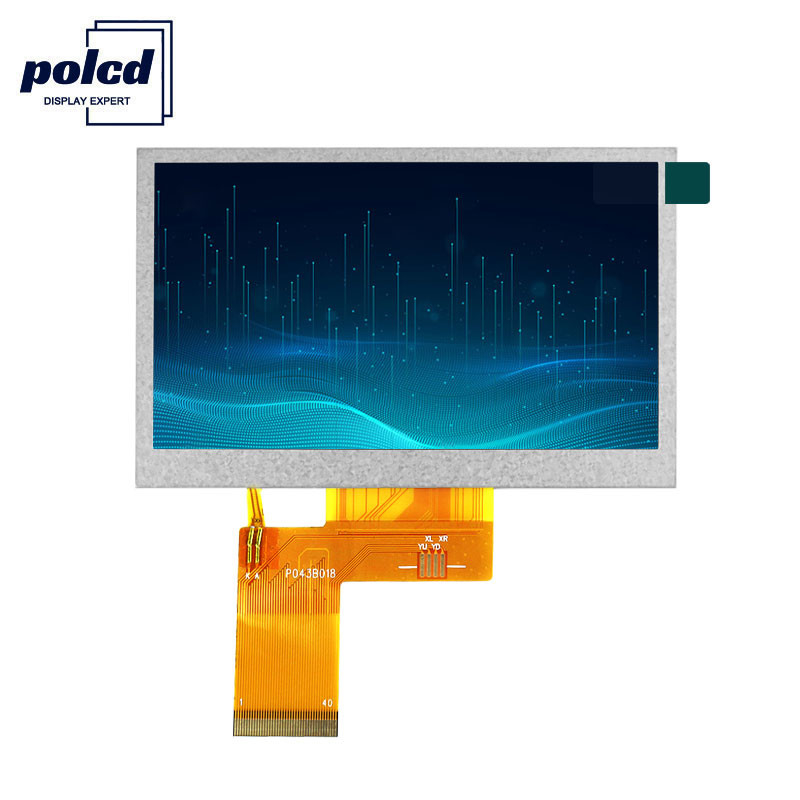 Polcd-helderheid 300 4,3 inch Tft LCD-display 800X480 TFT resistief touchscreen