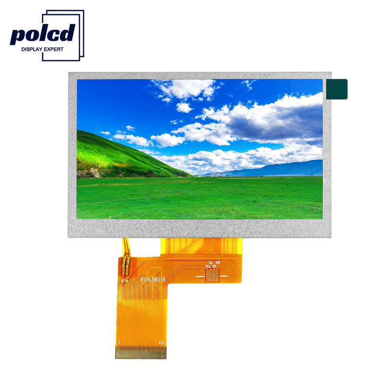 Polcd-helderheid 300 4,3 inch Tft LCD-display 800X480 TFT resistief touchscreen