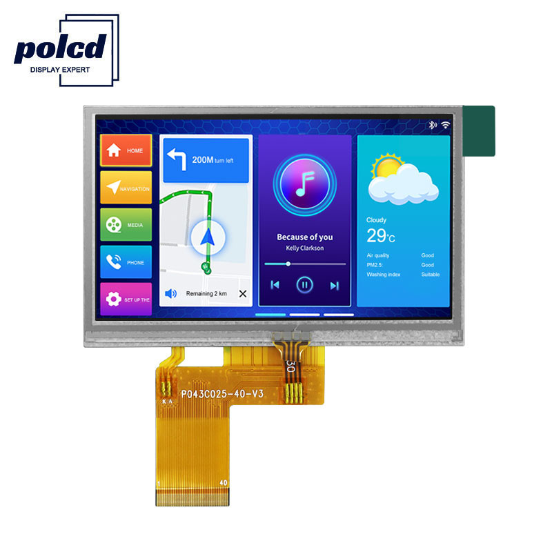 Polcd ILI6485 480x272 Tft Lcd Display 4,3 Inch TFT Weerstand biedend touchscreen 40 Pin