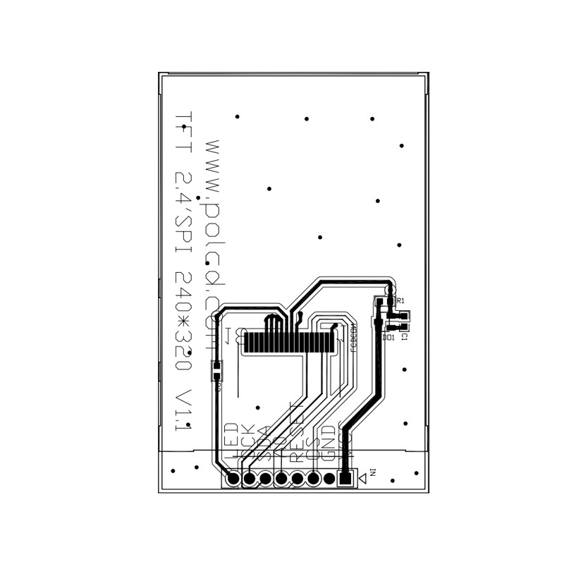 Polcd 18 Speld 2,4 de Vertoning van het de Vertoningsst7789v2 Tft Touche screen van Spi Tft Lcd